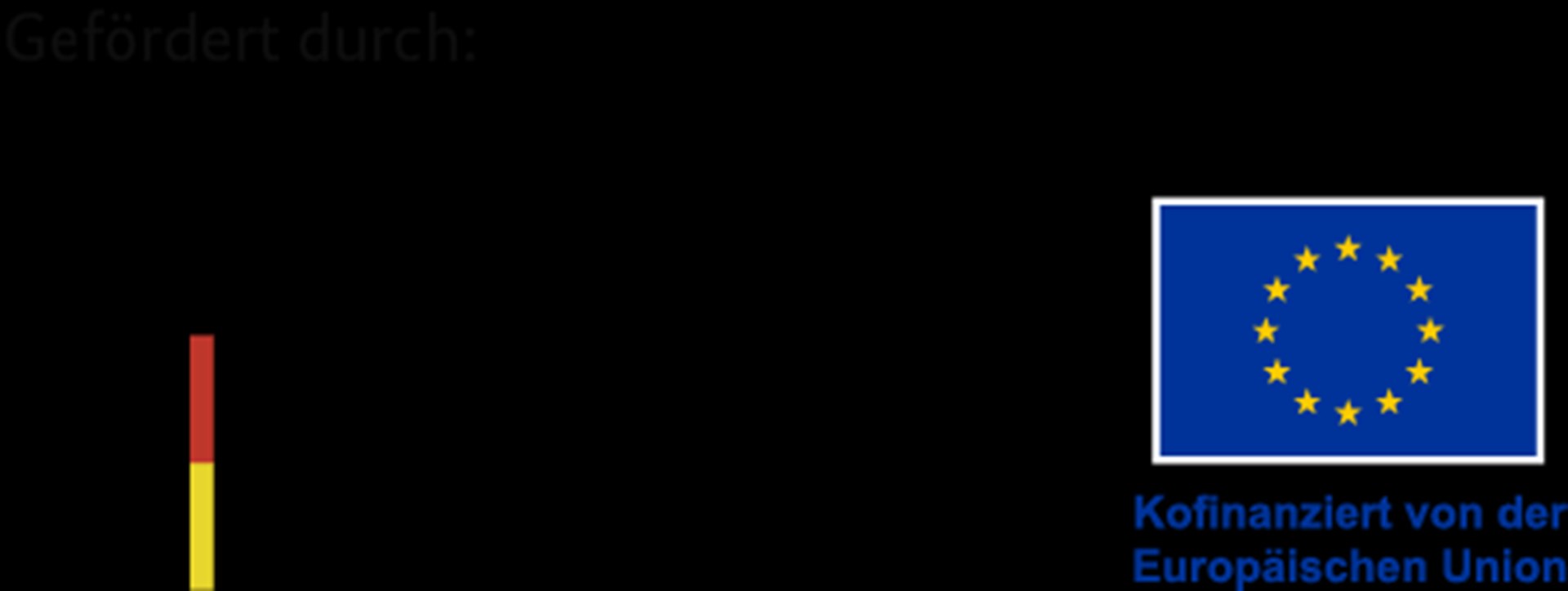 Logo des Ministeriums für Arbeit und Soziales und Logo der EU 