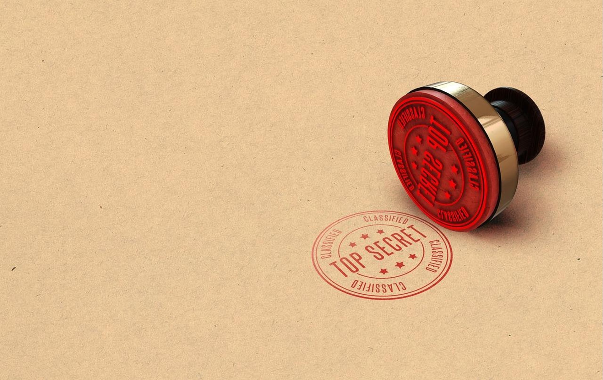 ein Stück Papier, auf dem ein Stempel liegt: Top Secret